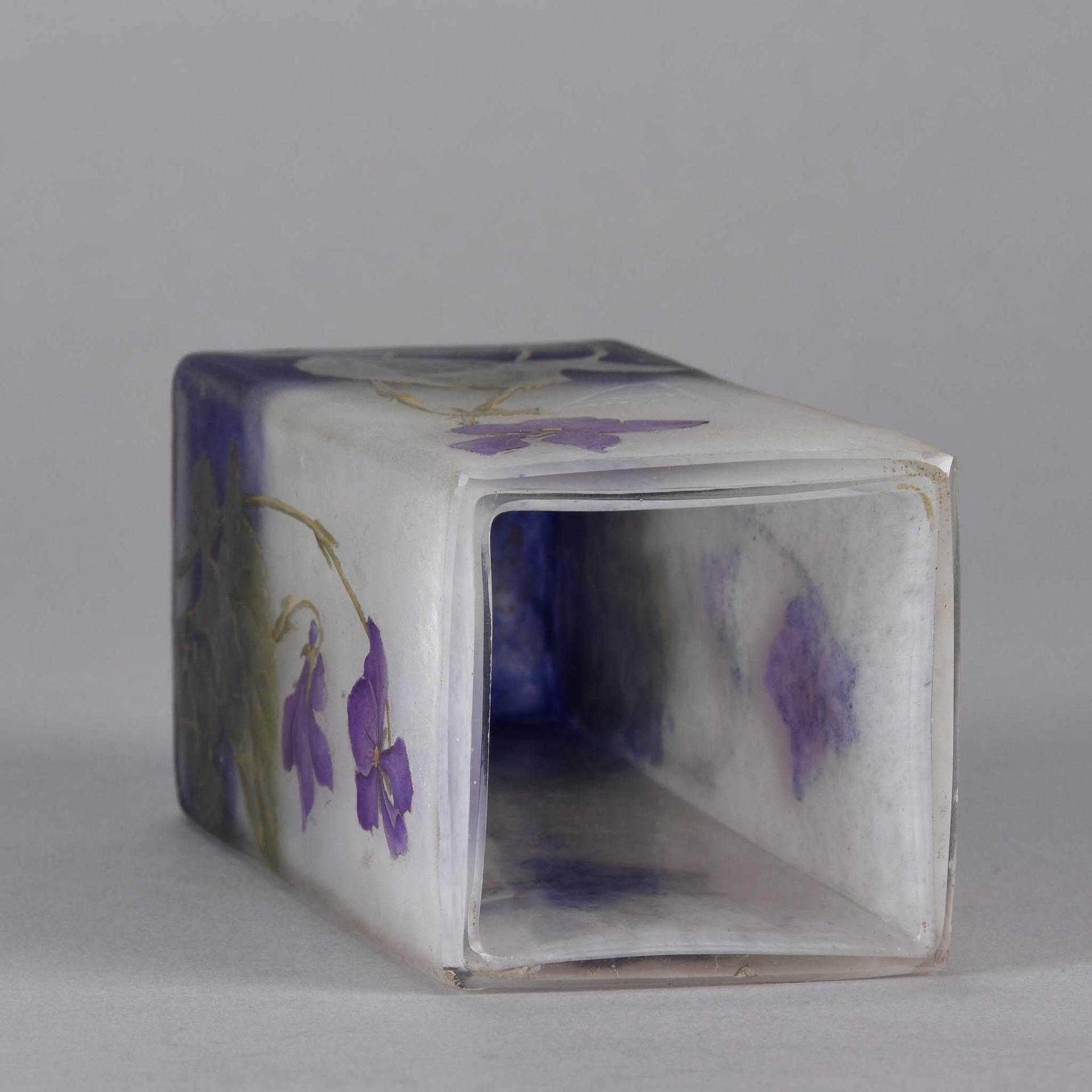 Daum Violettes Cameo Glass Vase