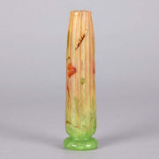 Daum Vase - Wheat Stalk & Poppies Art Nouveau Vase - Hickmet Fine Arts