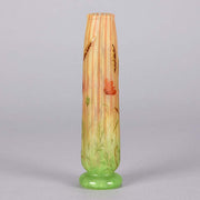 Daum Vase - Wheat Stalk & Poppies Art Nouveau Vase - Hickmet Fine Arts