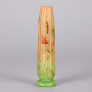 Daum Vase - Wheat Stalk & Poppies Art Nouveau Vase - Hickmet Fine Arts