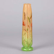 Daum Vase - Wheat Stalk & Poppies Art Nouveau Vase - Hickmet Fine Arts