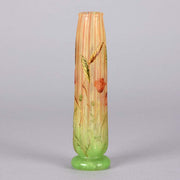 Daum Vase - Wheat Stalk & Poppies Art Nouveau Vase - Hickmet Fine Arts