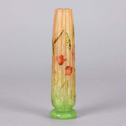 Daum Vase - Wheat Stalk & Poppies Art Nouveau Vase - Hickmet Fine Arts