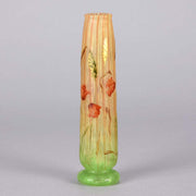 Daum Vase - Wheat Stalk & Poppies Art Nouveau Vase - Hickmet Fine Arts