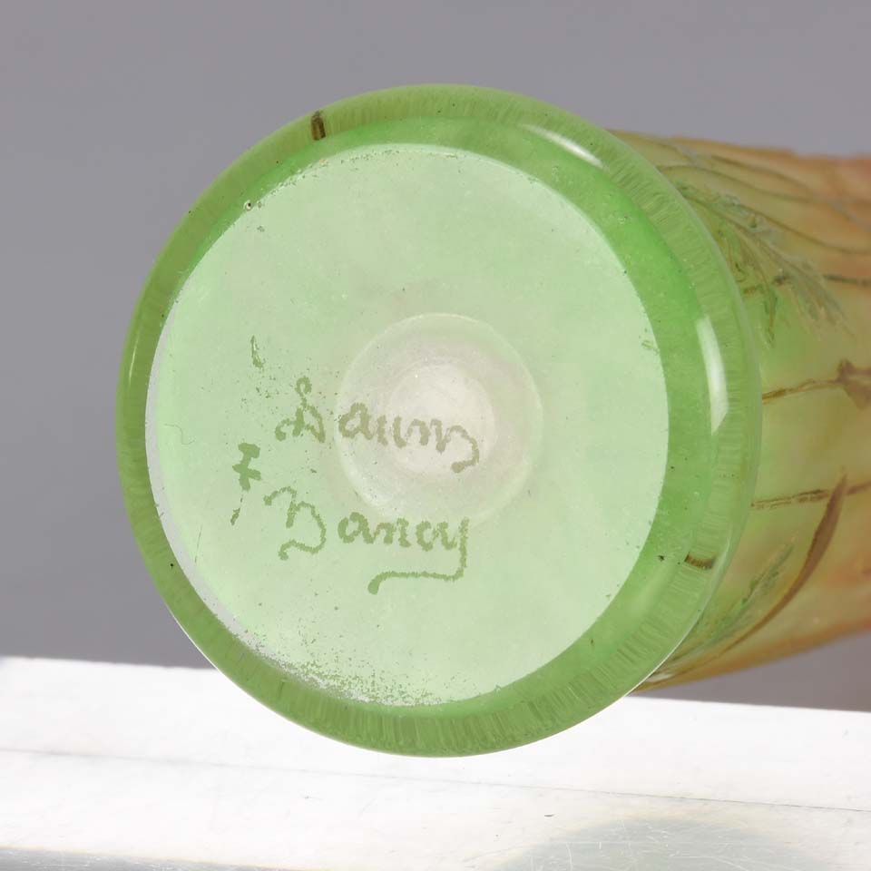 Daum Vase - Wheat Stalk & Poppies Art Nouveau Vase - Hickmet Fine Arts