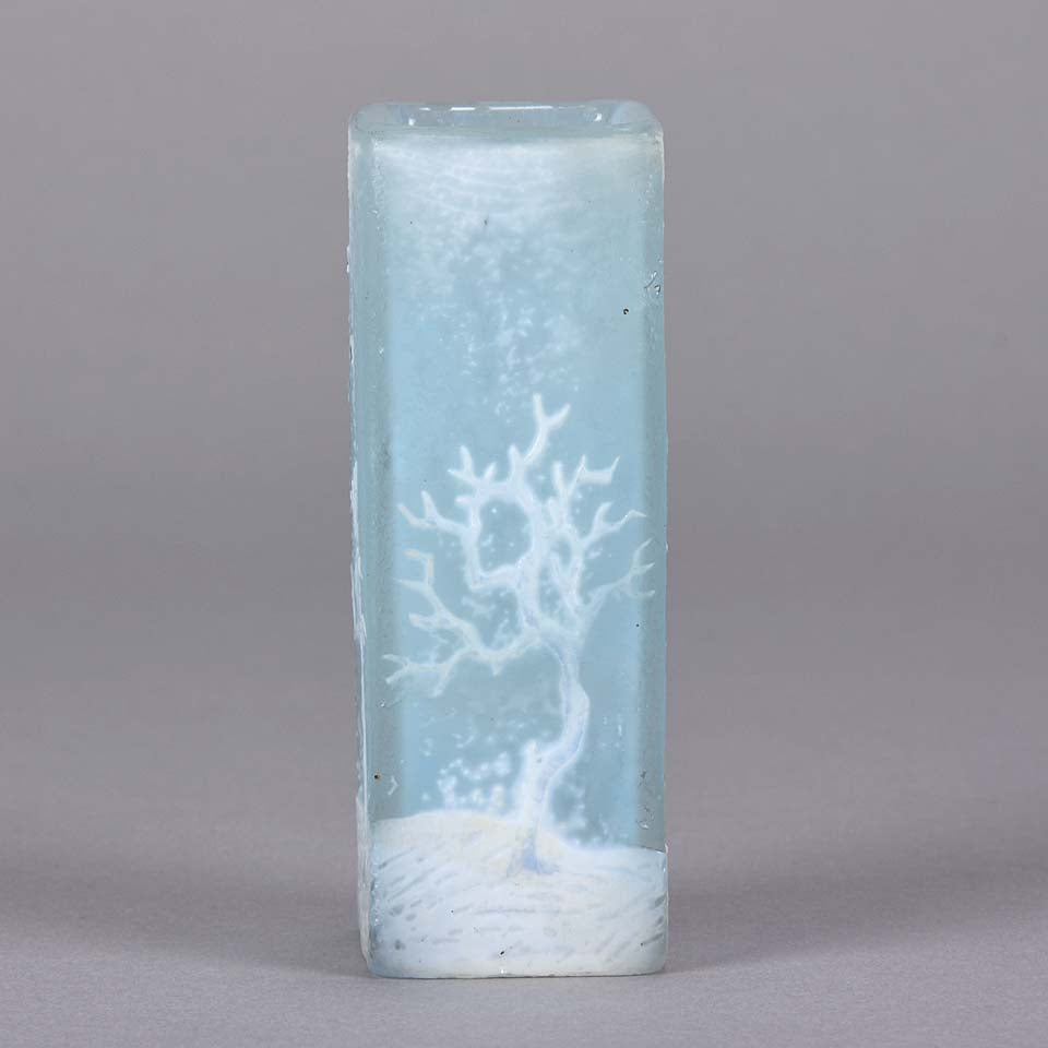 Daum Vase Winter Blackbirds - Art Nouveau Cameo Vase Hickmet Fine Arts