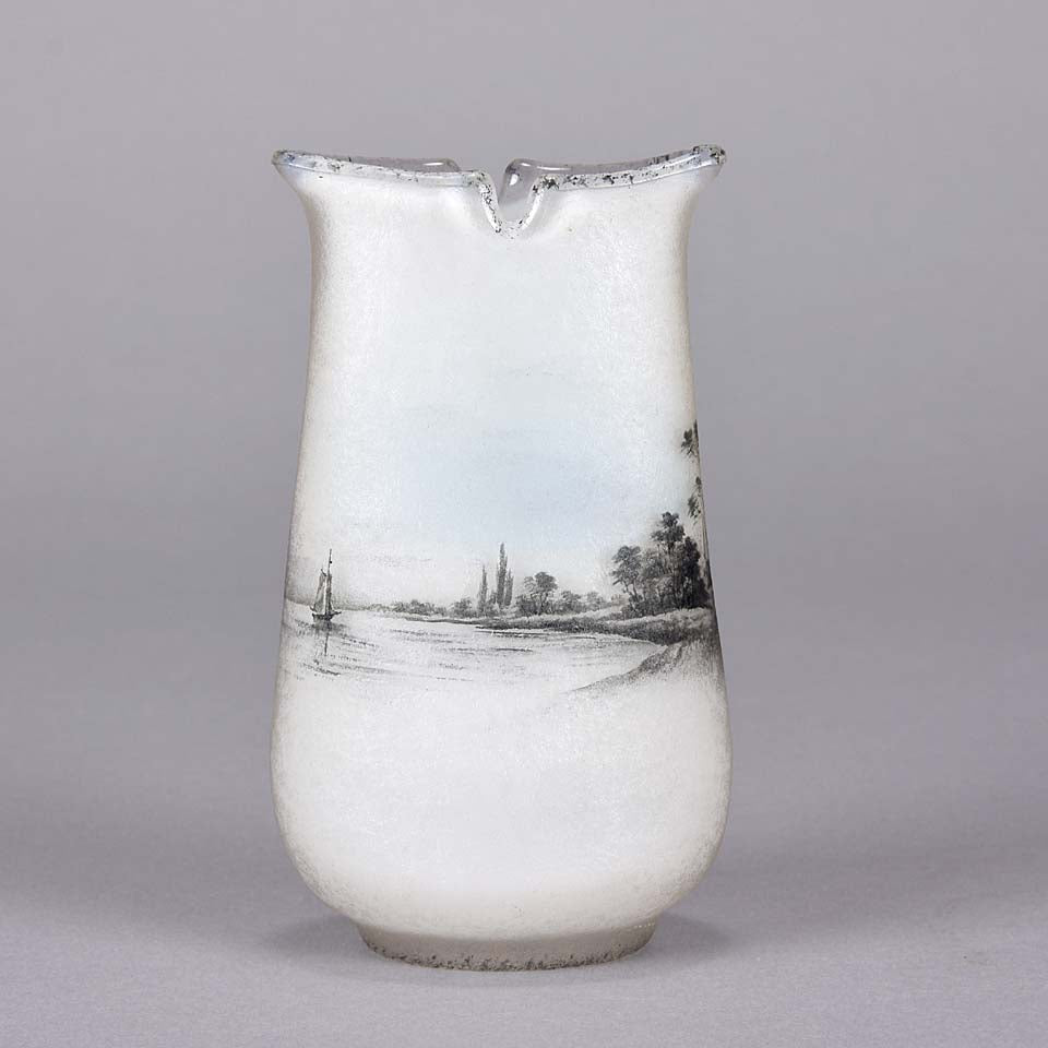 Daum Dutch Winter Vase - Art Nouveau Cameo Vase - Hickmet Fine Arts