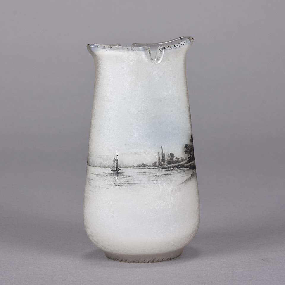 Daum Dutch Winter Vase - Art Nouveau Cameo Vase - Hickmet Fine Arts