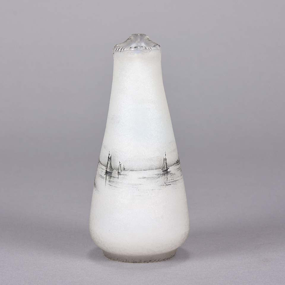 Daum Dutch Winter Vase - Art Nouveau Cameo Vase - Hickmet Fine Arts