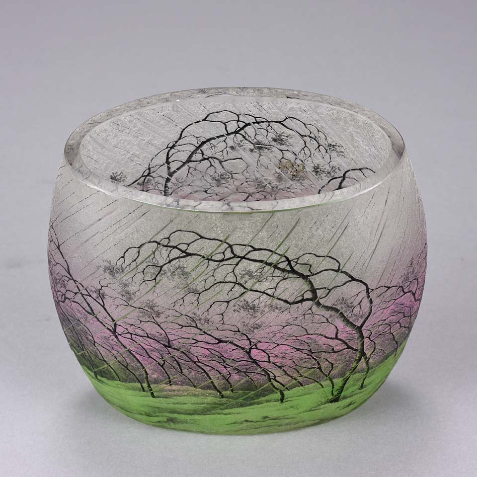 Daum Rain Vase - Art Nouveau Cameo Vase - Hickmet Fine Arts