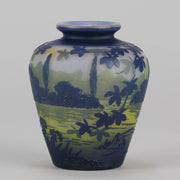 Landscape Vase - De Vez Cameo Glass Vase - Hickmet Fine Art