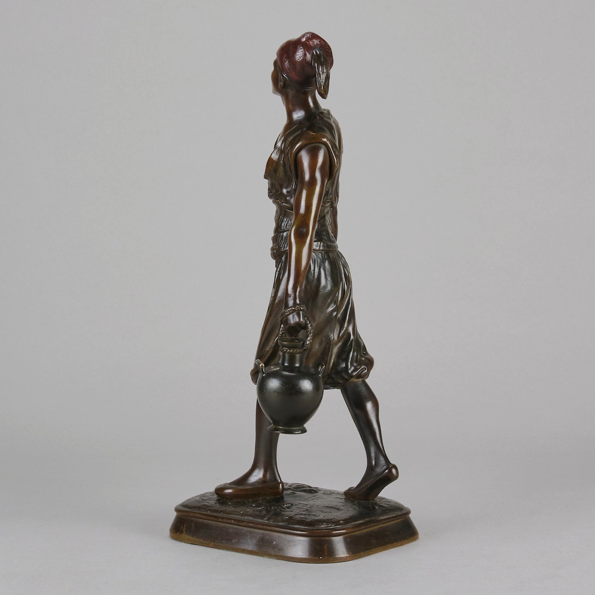 Debut Arab Water Carrier - Art Nouveau Bronze - Hickmet Fine Arts