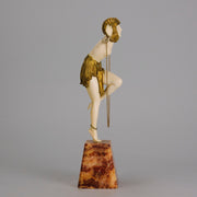 Chiparus Chain Dancer - Art Deco Bronze & Ivory - Chiparus Bronze - Hickmet Fine Arts