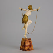 Chiparus Chain Dancer - Art Deco Bronze & Ivory - Chiparus Bronze - Hickmet Fine Arts