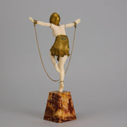Chiparus Chain Dancer - Art Deco Bronze & Ivory - Chiparus Bronze - Hickmet Fine Arts