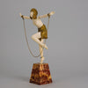 Chiparus Chain Dancer - Art Deco Bronze & Ivory - Chiparus Bronze - Hickmet Fine Arts