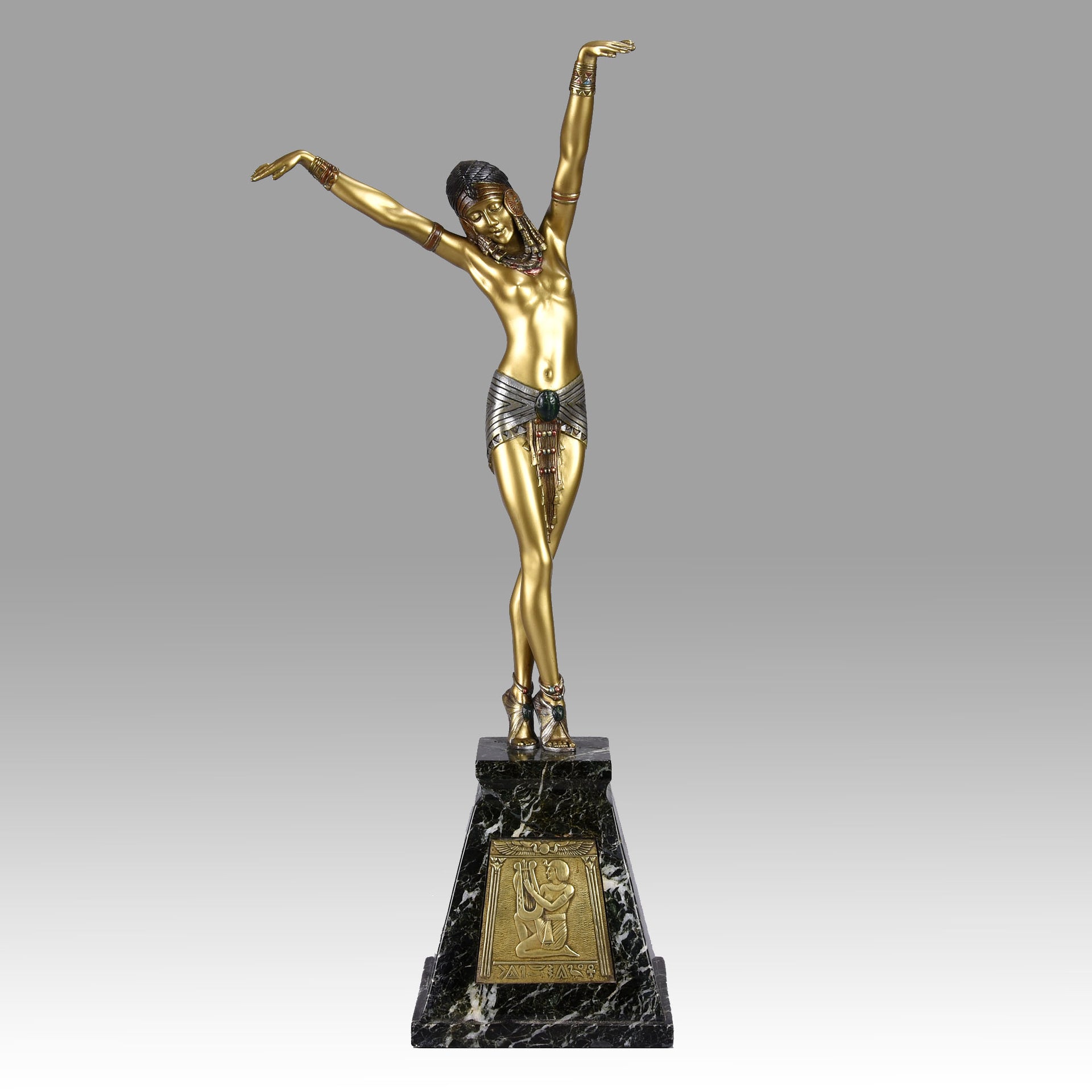 Demetre Chiparus Egyptian Dancer - Art Deco Bronze Sculpture -Hickmet Fine Arts