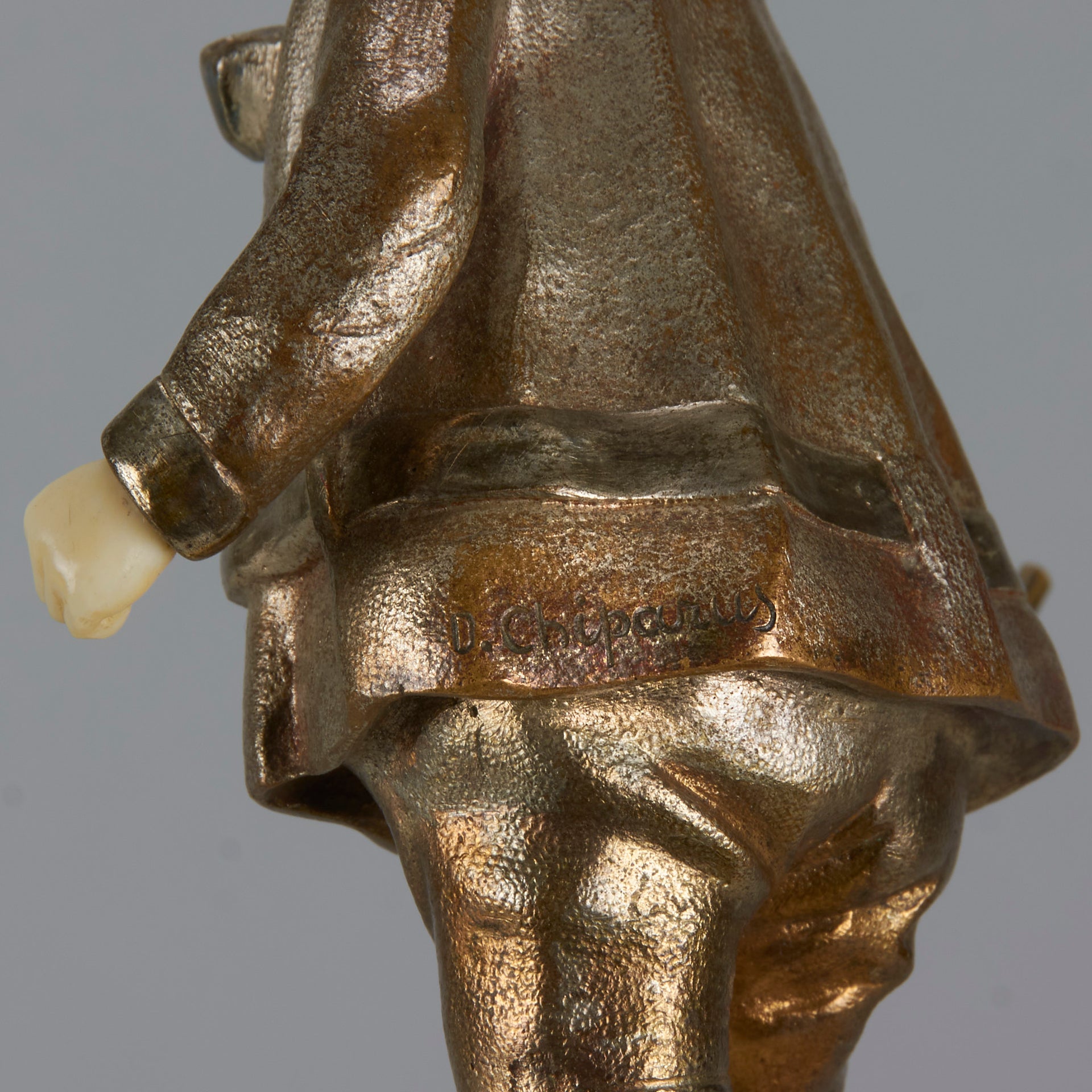 Bronze and ivory boy with hoop by Chiparus