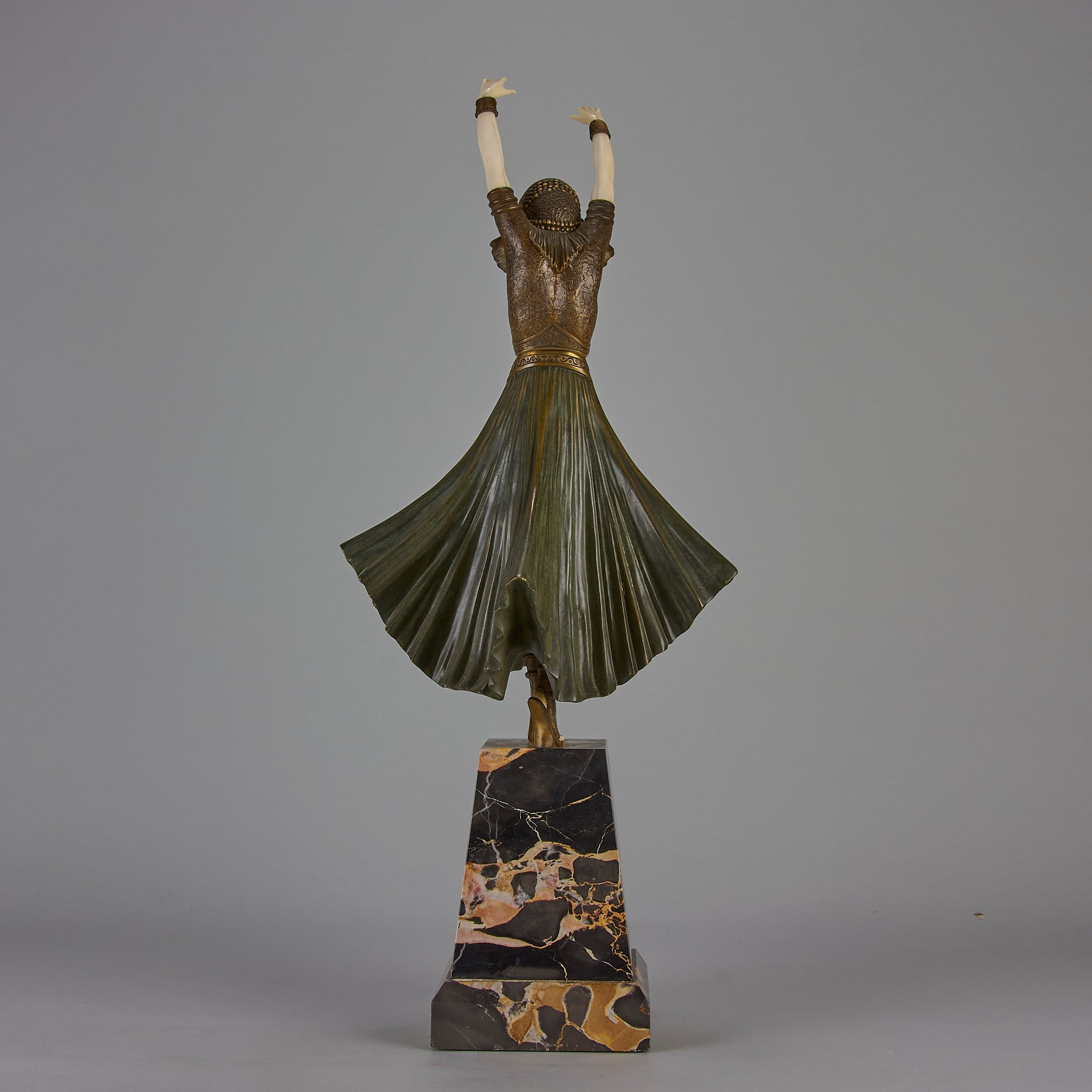 Chiparus Hindu Dancer Chryselephantine - Art Deco sculptures for sale - Deco Bronze - Chiparus Bronze - Hickmet Fine Arts