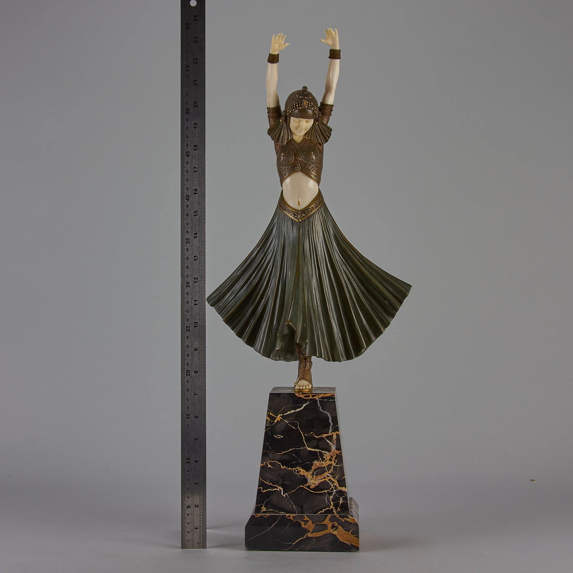 Chiparus Hindu Dancer Chryselephantine - Art Deco sculptures for sale - Deco Bronze - Chiparus Bronze - Hickmet Fine Arts