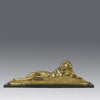 Été by Demetre Chiparus a fabulous Art Deco cold painted gilt and silver bronze figure of a beautiful young woman reclining on a bed of wheat sheaves