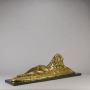 Été by Demetre Chiparus a fabulous Art Deco cold painted gilt and silver bronze figure of a beautiful young woman reclining on a bed of wheat sheaves