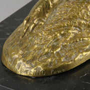 Été by Demetre Chiparus a fabulous Art Deco cold painted gilt and silver bronze figure of a beautiful young woman reclining on a bed of wheat sheaves