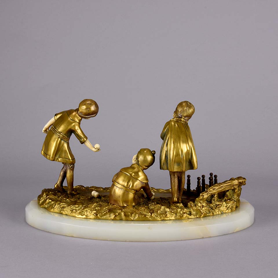 Demetre Chiparus Art Deco Sculpture - Jeu des Quilles - Chiparus Bronze - Hickmet Fine Arts