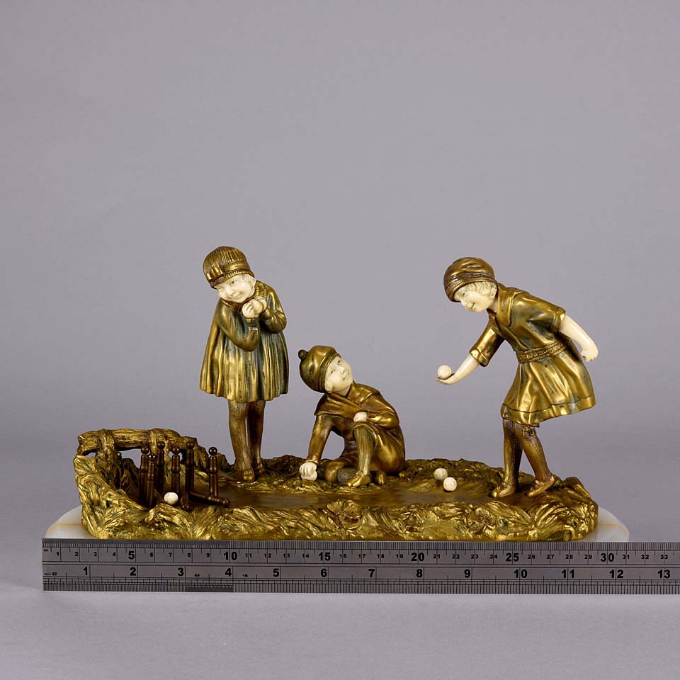 Demetre Chiparus Art Deco Sculpture - Jeu des Quilles - Chiparus Bronze - Hickmet Fine Arts