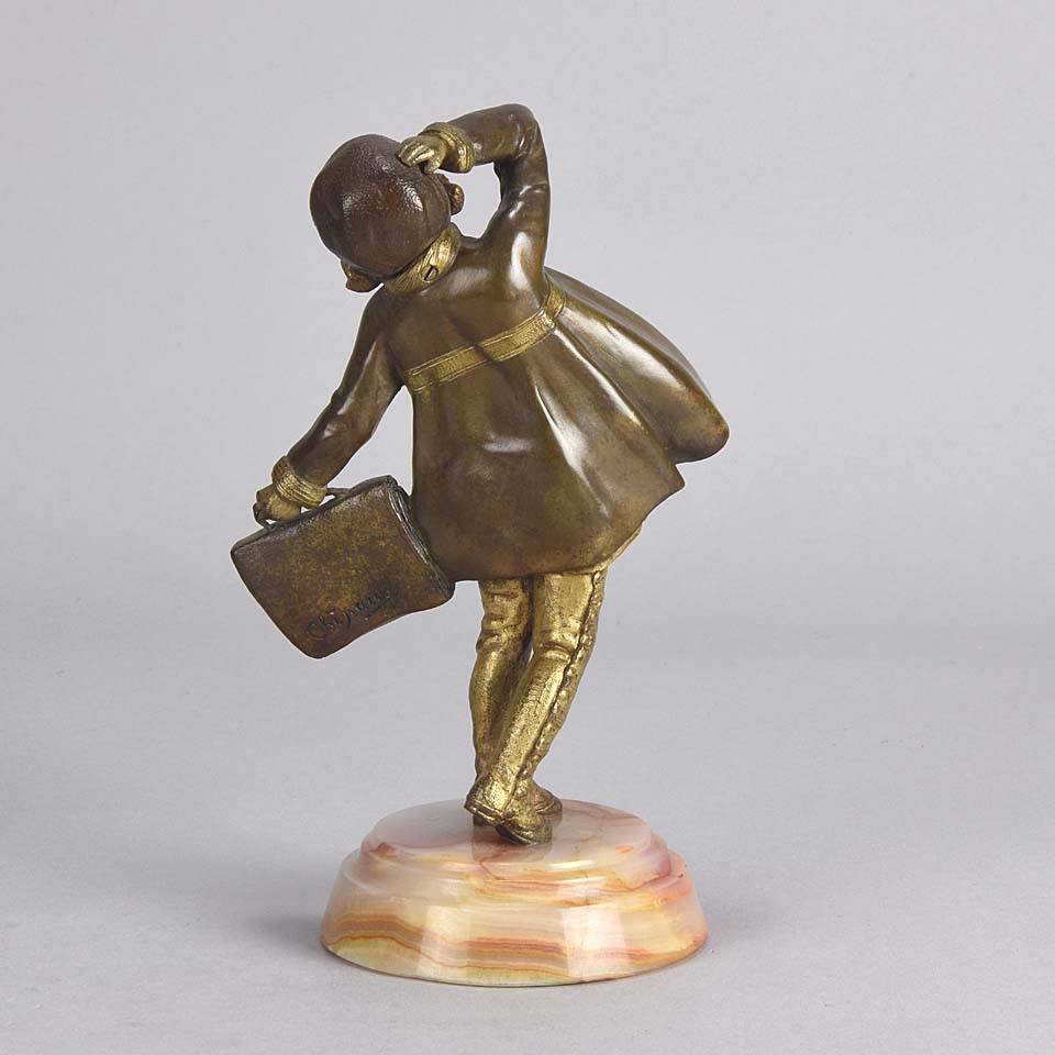 Chiparus Windy Day Art Deco Bronze