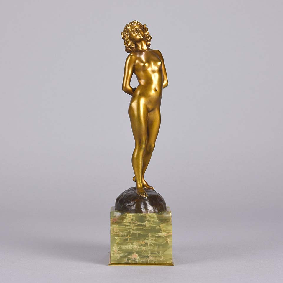 Joseph Descomps Art Deco Bronze - Nude by Descomps - Hickmet Fine Arts