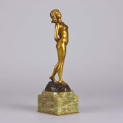 Joseph Descomps Art Deco Bronze - Nude by Descomps - Hickmet Fine Arts