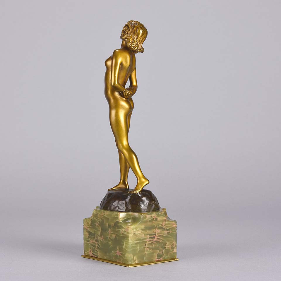 Joseph Descomps Art Deco Bronze - Nude by Descomps - Hickmet Fine Arts