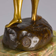 Joseph Descomps Art Deco Bronze - Nude by Descomps - Hickmet Fine Arts