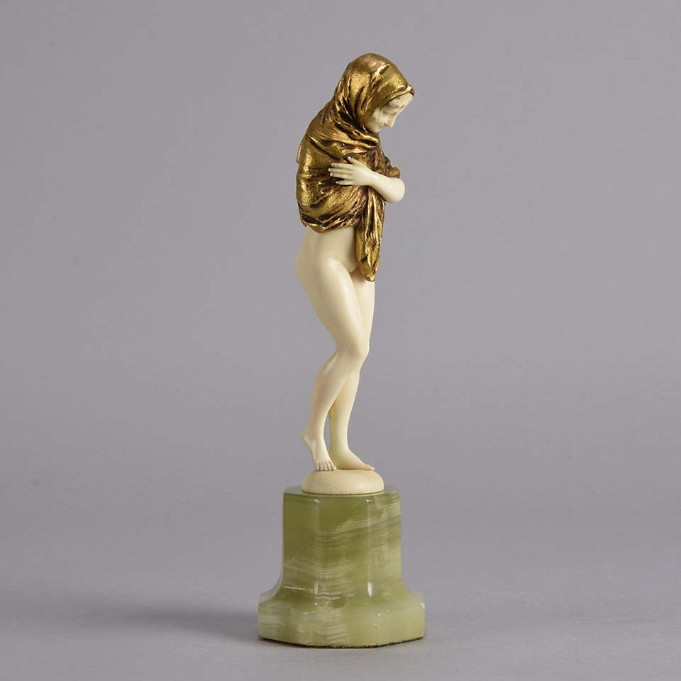 Alonzo Art Deco Bronze & Ivory Figure