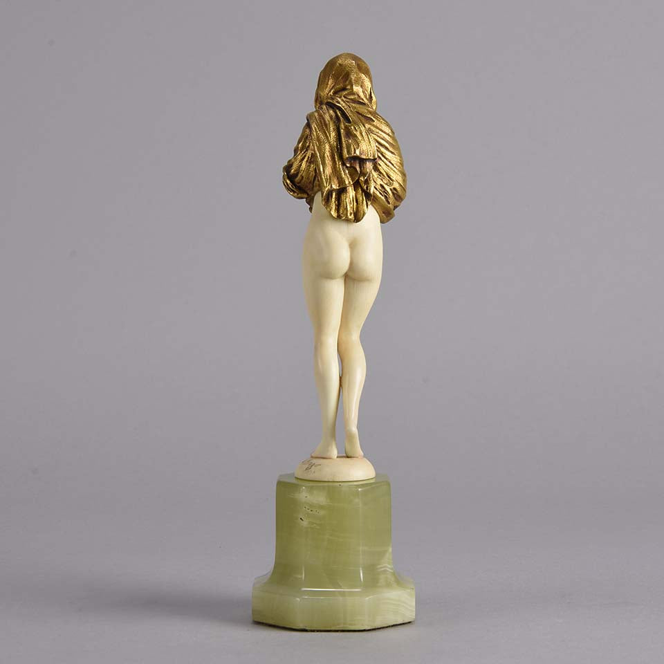 Alonzo Art Deco Bronze & Ivory Figure