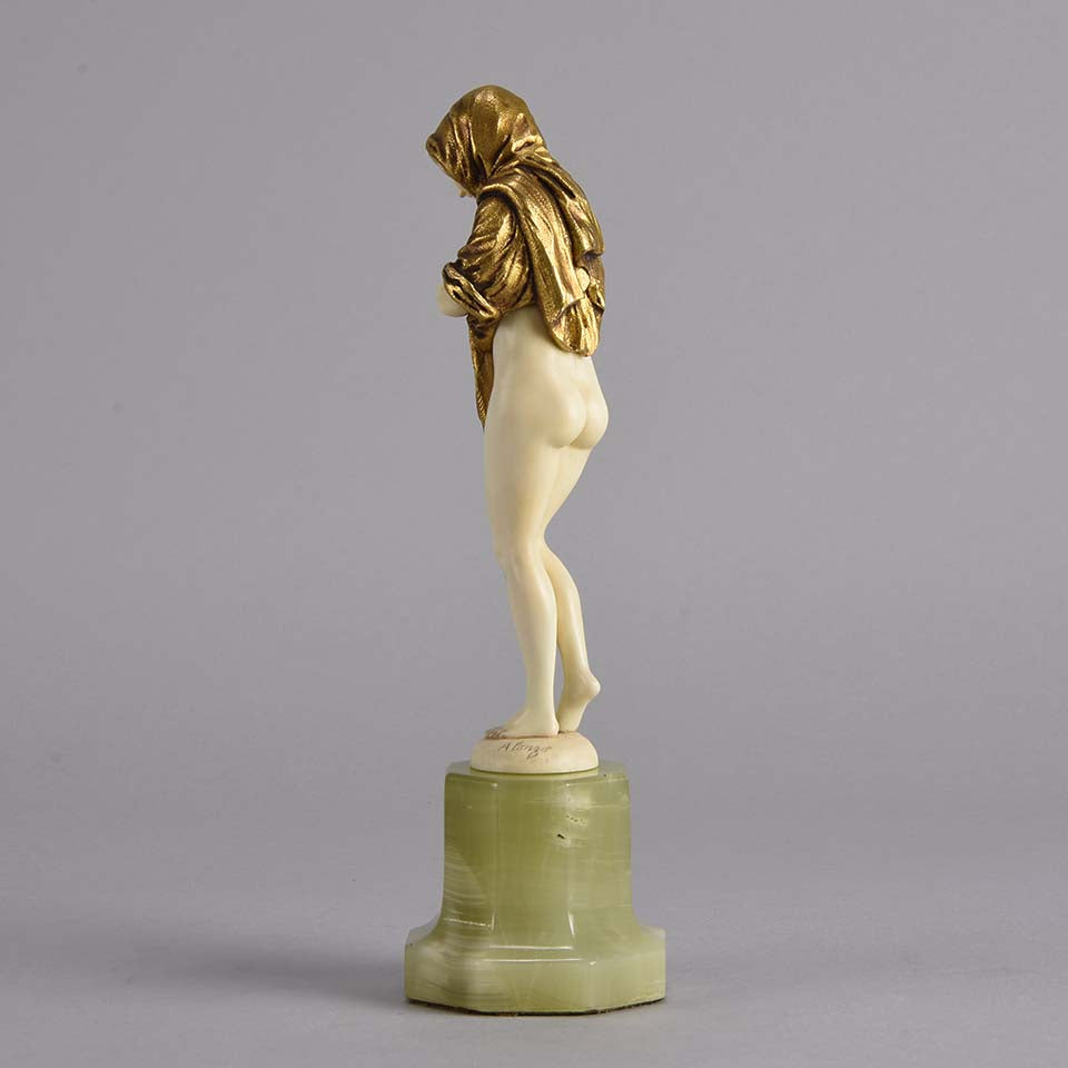 Alonzo Art Deco Bronze & Ivory Figure