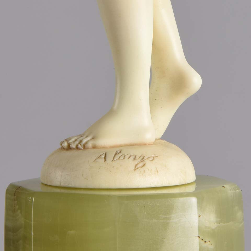 Alonzo Art Deco Bronze & Ivory Figure