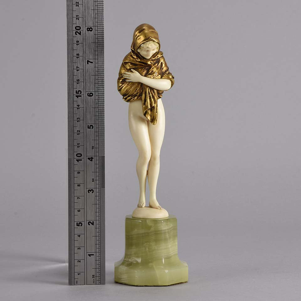 Alonzo Art Deco Bronze & Ivory Figure