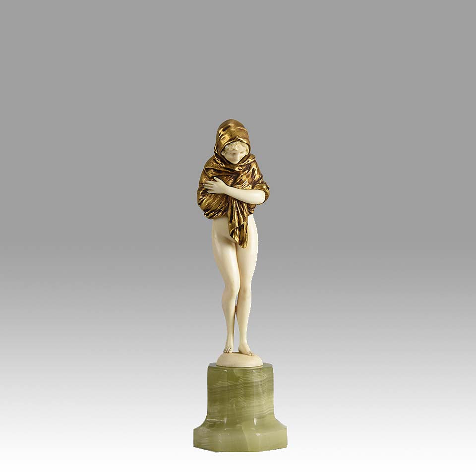 Alonzo Art Deco Bronze & Ivory Figure