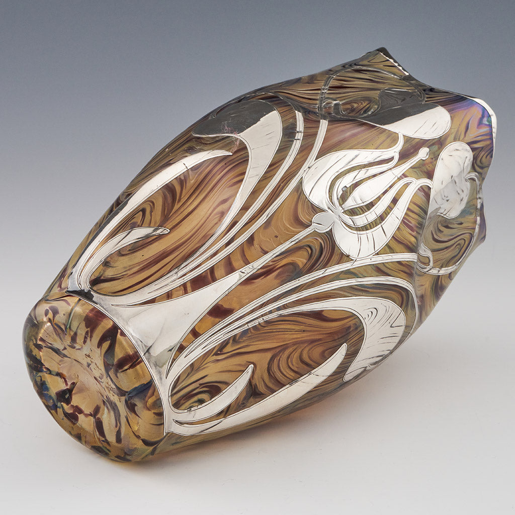 Pallme Konig Art Nouveau Silvered Vase