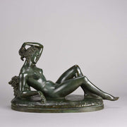'Reclining Beauty' by E Montag - Art Deco Bronze - Hickmet Fine Arts