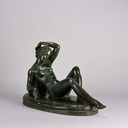 'Reclining Beauty' by E Montag - Art Deco Bronze - Hickmet Fine Arts