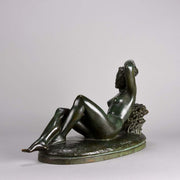 'Reclining Beauty' by E Montag - Art Deco Bronze - Hickmet Fine Arts