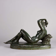 'Reclining Beauty' by E Montag - Art Deco Bronze - Hickmet Fine Arts