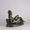 'Reclining Beauty' by E Montag - Art Deco Bronze - Hickmet Fine Arts