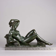 'Reclining Beauty' by E Montag - Art Deco Bronze - Hickmet Fine Arts