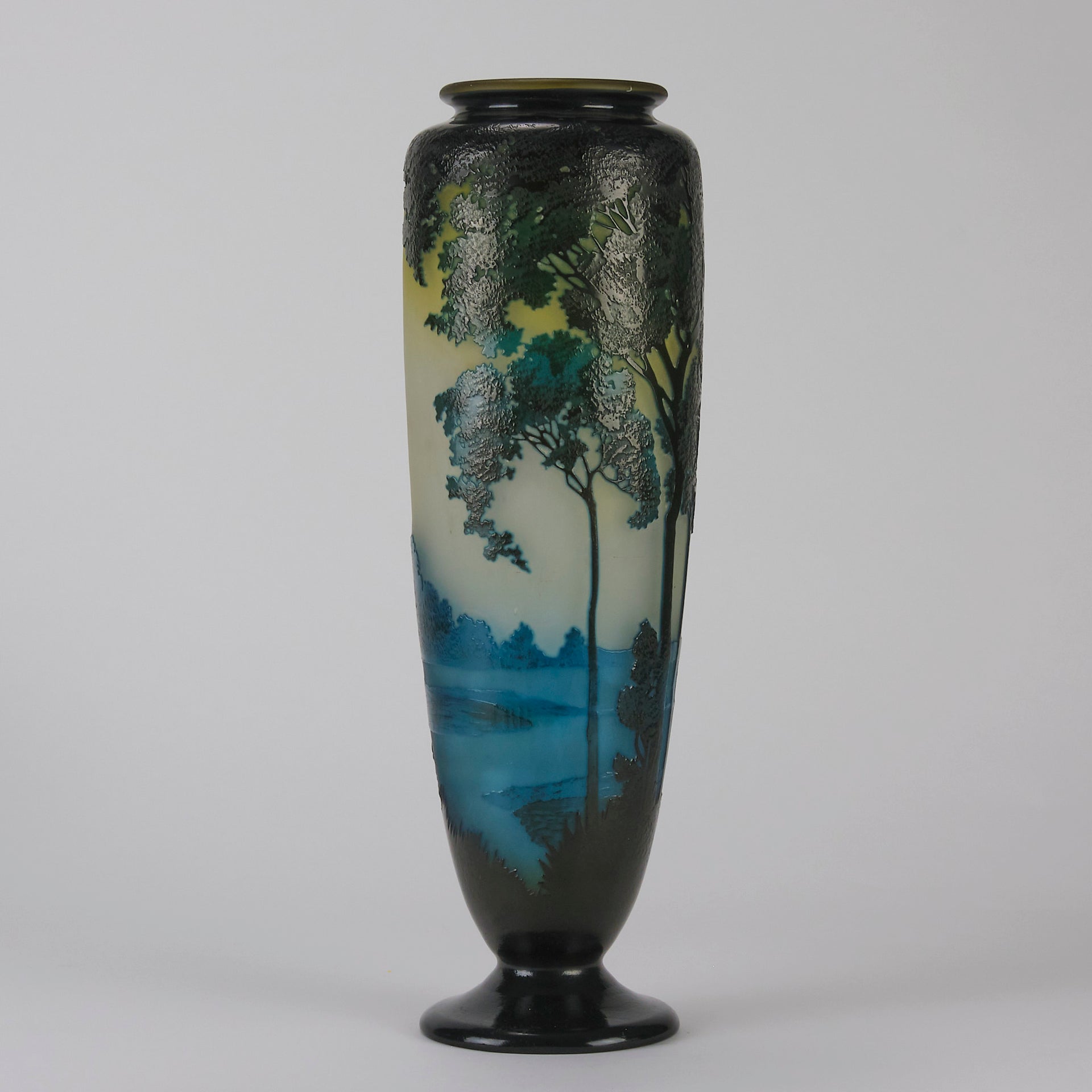 "Deep Blue Landscape Vase" by Emile Gallé - Hickmet Fine Arts