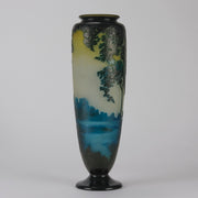 "Deep Blue Landscape Vase" by Emile Gallé - Hickmet Fine Arts