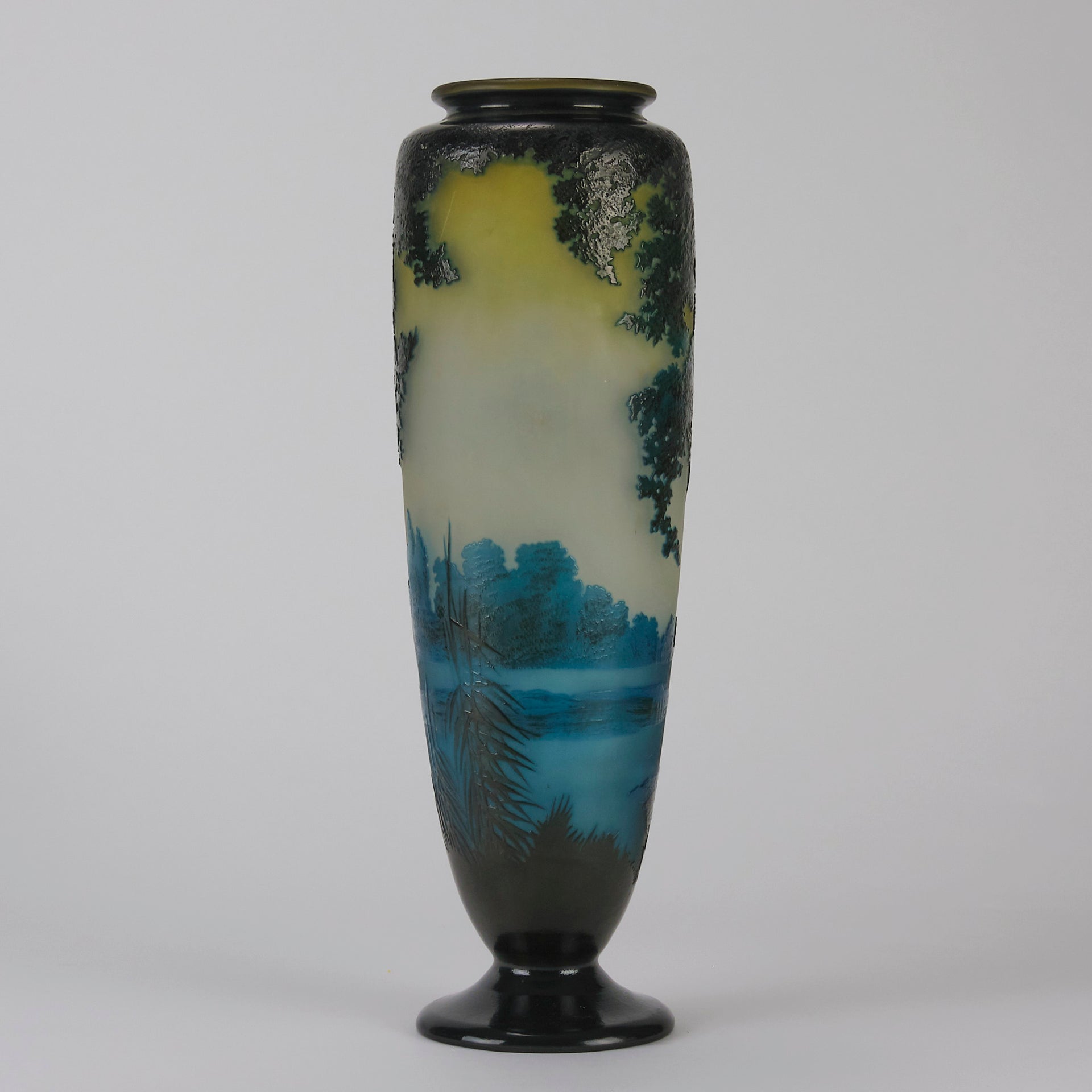 "Deep Blue Landscape Vase" by Emile Gallé - Hickmet Fine Arts